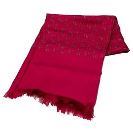 Seidenschal aus der Hermès Margiela-Periode Rot Mehrfarben