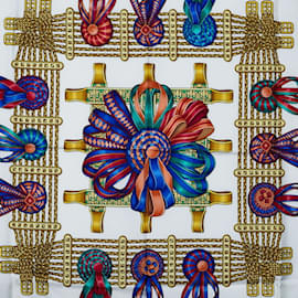 Hermès-Hermes Carré 90 Horse Ribbon Scarf-Blue