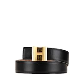Hermès-Hermes Padlock Buckle Reversible Belt-Brown,Black