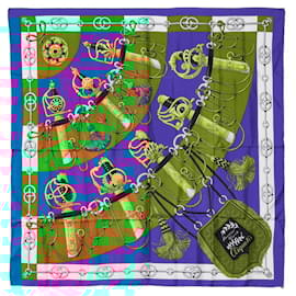 Hermès-Hermes Carré 90 Cliquetis Kachikachi Sword Pattern Scarf-Blue,Multiple colors