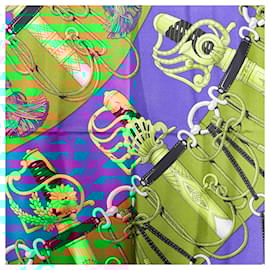 Hermès-Hermes Carré 90 Cliquetis Kachikachi Sword Pattern Scarf-Blue,Multiple colors