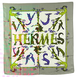 Hermès-Hermes Carre 90 Animal Alphabet Scarf-Multiple colors,Green