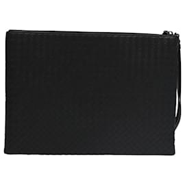 Autre Marque-BOTTEGA VENETA INTRECCIATO Clutch Bag Leather Black Auth ep7287-Black