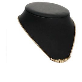 Collier Christian Dior métal or Auth FF6533 Doré
