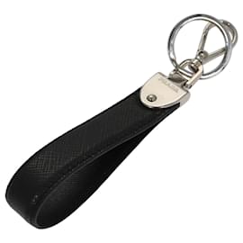 Prada-PRADA Key Ring Leather Black Auth ac3520-Black