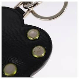 Prada-PRADA Key Ring Leather Black Auth ac3522-Black