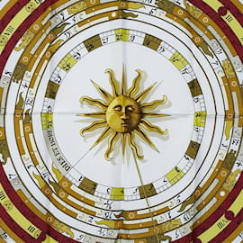 Hermès-Hermes Carre 90 Astrology Scarf-Red,Golden