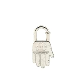 Hermès-Hermes 2002 Limited Edition ANNEE DE LA MAIN Hand Motif Padlock Charm-Silvery