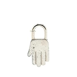 Hermès-Hermes 2002 Limited Edition ANNEE DE LA MAIN Hand Motif Padlock Charm-Silvery