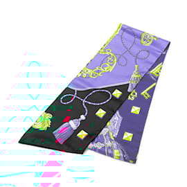 Hermès-Hermes Maxi Twilly Leclere Key Scarf Muffler-Multiple colors,Golden,Purple