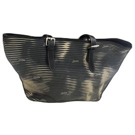Sac cabas Jean Paul Gaultier en cuir bleu marine Bleu Marine