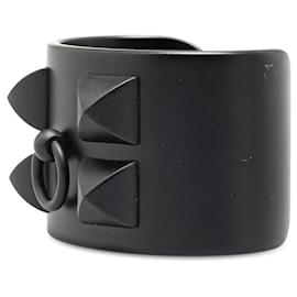 Hermès-Hermes Collier de Chien Cuff Bangle Bracelet-Black