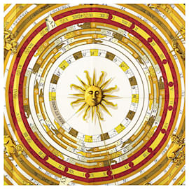 Hermès-Hermes Carre 90 DIES ET HORE Astrology Scarf-White,Red,Multiple colors