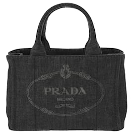 Prada-Prada Canapa Mini Tote Handbag-Black