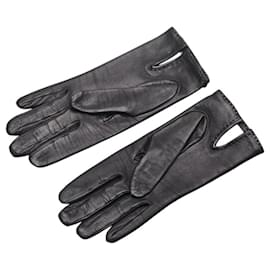 Hermès-Hermes Kelly Gloves with Padlock Charm-Black