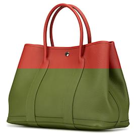 Hermès-Sac tote PM Hermes Garden en Rouge Duchesse-Rouge
