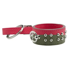 Hermès-Hermes Collier de Chien Keyring in Pink Epsom Leather-Pink