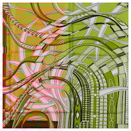 Hermès-Hermes Carré 90 Voltes et Pirouettes Scarf-Light brown