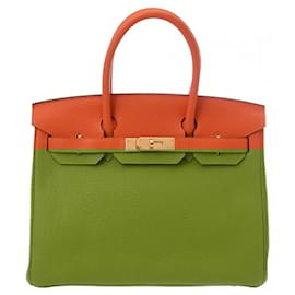 Hermès-Hermes Birkin 30 Handbag in Feu-Red