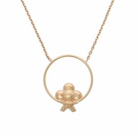 Louis Vuitton-Louis Vuitton Vivienne Swinging Gold Necklace-Golden