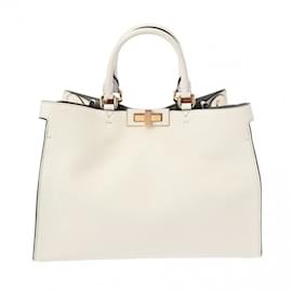 Fendi-Fendi Peekaboo X Tote Bag-Brown,White
