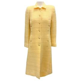 Chanel-Chanel Creations Vintage 1970's Yellow Boucle Tweed Coat-Yellow