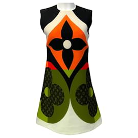 Louis Vuitton-Louis Vuitton Sleeveless Dress with Giant Monogram Flowers-Cream