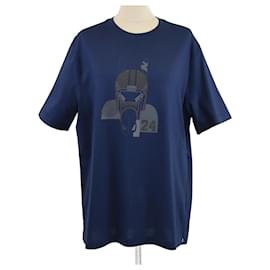 Hermès-HERMES T-shirts T.International L Cotton-Blue