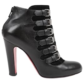Christian Louboutin-Christian Louboutin Leather & Suede Ankle Boots in Black, Size 37 EU-Black
