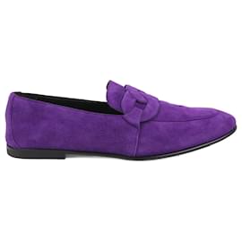 Hermès HERMES Ehrlicher Wildleder Chaîne d'Ancre Slipper in Lila, Größe 38 Lila