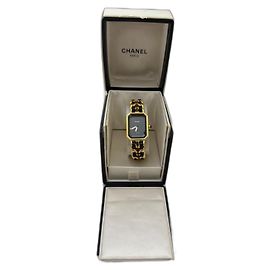 Relógio vintage Chanel Premiere com seus documentos Preto Dourado