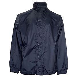 Balenciaga Multilanguage Logo Print rain Jacket in Navy Blue Polyamide Blue Navy blue