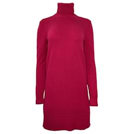 Michael Kors-Michael Kors Collection Turtleneck Sweater Dress in Fuchsia Pink Cashmere-Pink