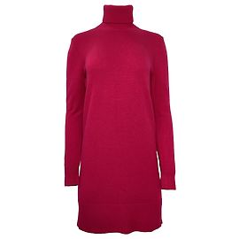 Michael Kors Collection Rollkragenpulloverkleid aus fuchsia Cashmere Pink