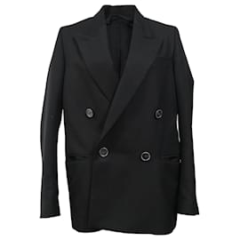 Acne-Acne Studios Classic Double Breasted Jacket in Black Polyester-Black