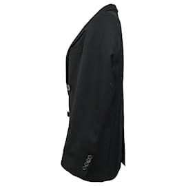 Acne-Acne Studios Classic Double Breasted Jacket in Black Polyester-Black