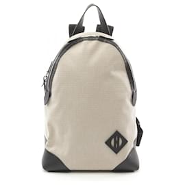 Hermès-Hermes Backpack Toile Bivouac Vaux Swift Beige/Black-Brown,Beige