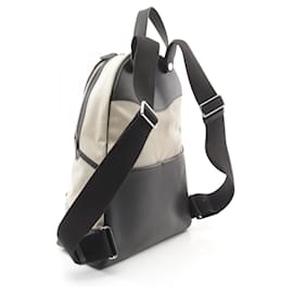 Hermès-Hermes Backpack Toile Bivouac Vaux Swift Beige/Black-Brown,Beige