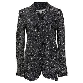 Blazer Galaxy Crepe de Diane Von Furstenberg em Viscose Preta Preto