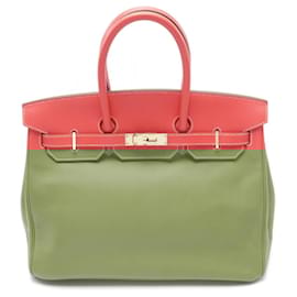Hermès-Hermes Candy Birkin 35 Leather Handbag Pink-Pink
