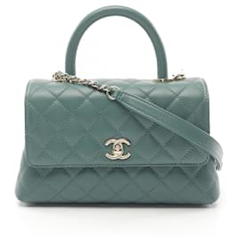 Chanel-Chanel Coco Handle Flap Matelasse Handbag Green-Green