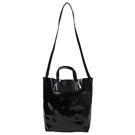 Acne Studios Tote Bag aus schwarzem Lackleder Schwarz