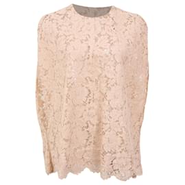 Valentino Garavani-Valentino Floral-Lace Blouse in Pink Viscose-Other