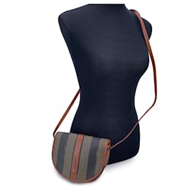 Fendi-Sac bandoulière petit en toile rayée vintage Pequin-Marron