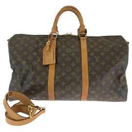 Borsa a Tracolla Keepall 50 Monogram Louis Vuitton Marrone