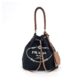Prada-Prada Bucket Tote And Cross Bag-Black