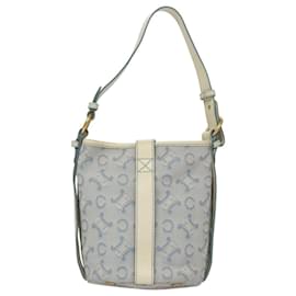 Céline-CELINE C Macadam Canvas Shoulder Bag Light Blue Auth yk17148-Light blue