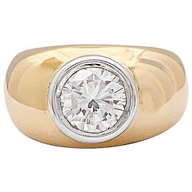 inconnue Two-tone gold ring, 2.02 carat diamond. Other