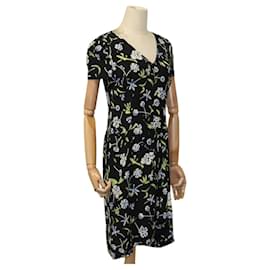 Chanel-CHANEL One Piece Silk Black CC Auth FF2883-Black