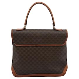Céline-CELINE Macadam Canvas Hand Bag PVC Leather Brown Auth yk17101-Brown